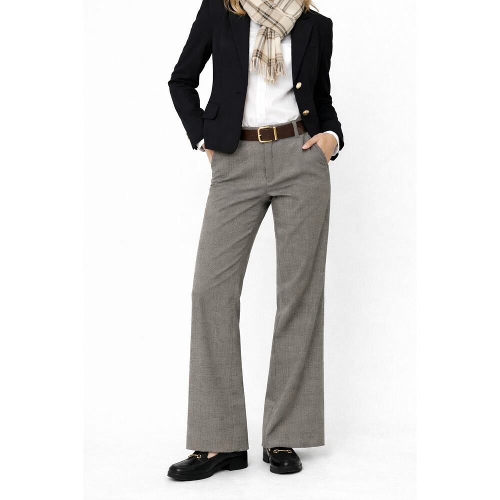 Lee Y2K Mini Houndstooth Bootcut Trouser Pants Mid Rise Size 8 No Gap Waistband